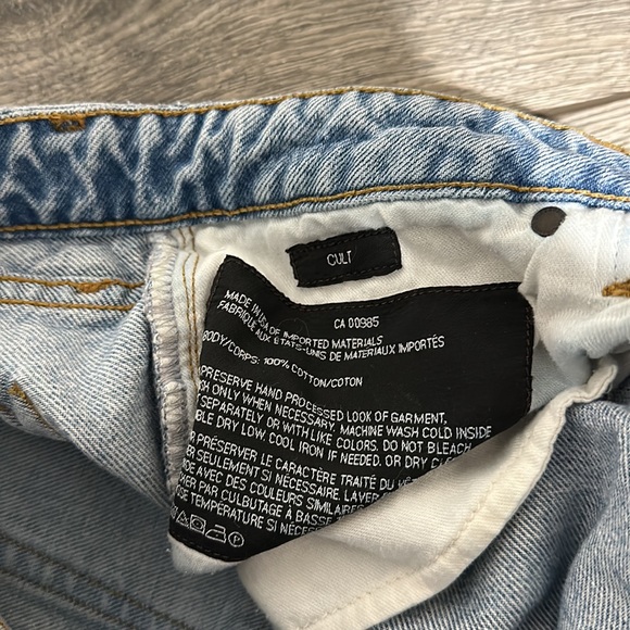 • Alexander Wang • Cult High Rise Straight Leg Jeans Light Blue Distressed 28 - Picture 4 of 5